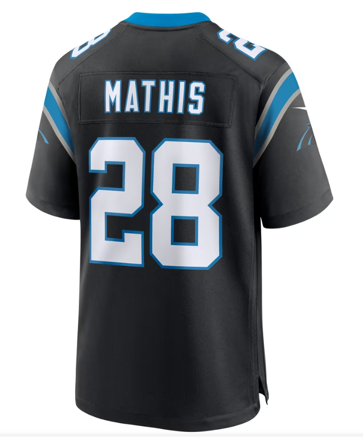 Men's Nike Damarri Mathis Black Carolina Panthers Team Game Jersey