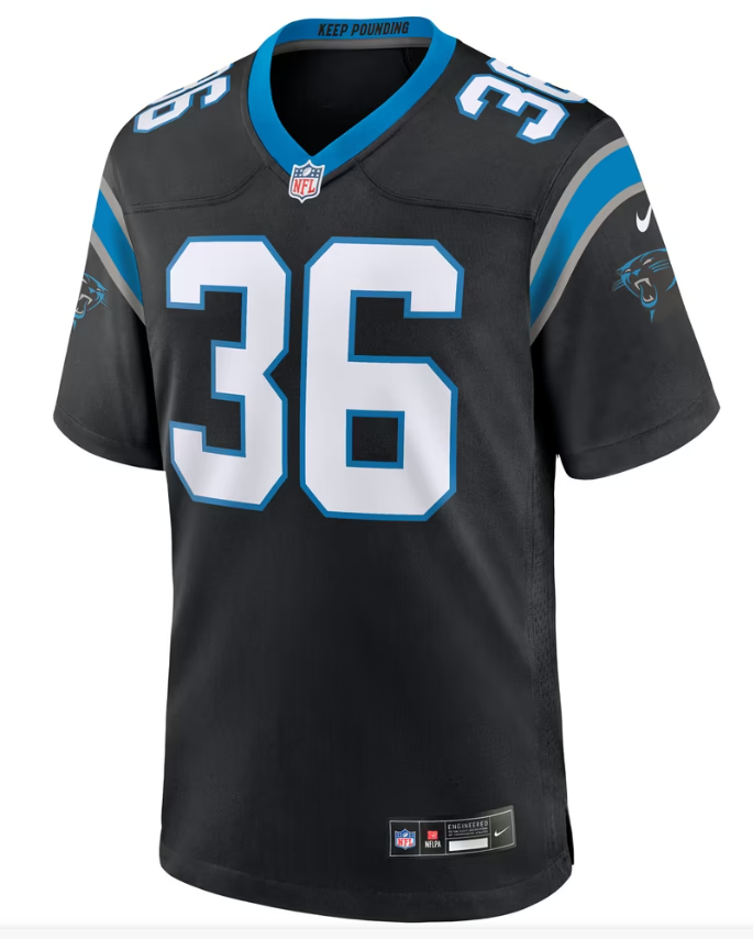 Men's Nike Demani Richardson Black Carolina Panthers Team Game Jersey