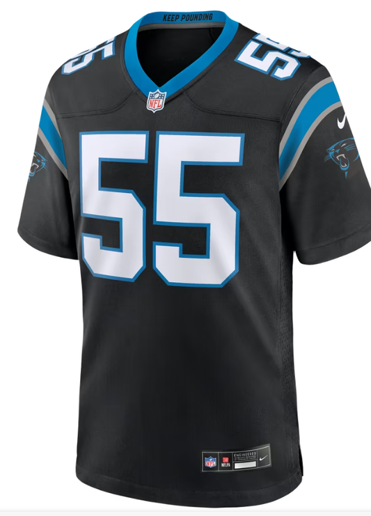 Men's Nike Devin Lloyd Black Carolina Panthers Team Game Jersey