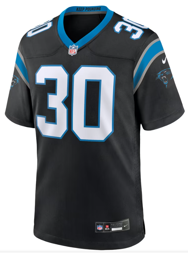 Men's Nike Chuba Hubbard Black Carolina Panthers Team Game Jersey