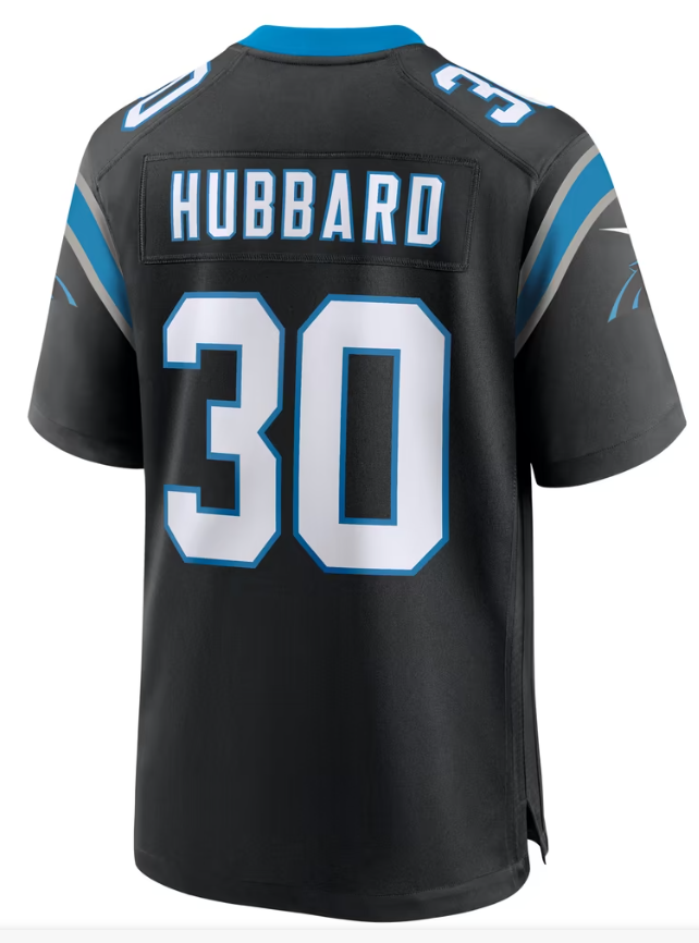 Men's Nike Chuba Hubbard Black Carolina Panthers Team Game Jersey