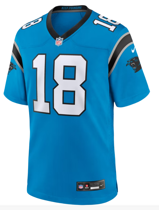 Men's Nike Jalen Coker Blue Carolina Panthers Alternate Game Jersey