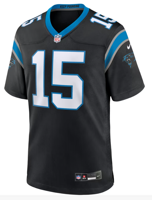 Men's Nike Jimmy Horn Jr Black Carolina Panthers Team Game Jersey