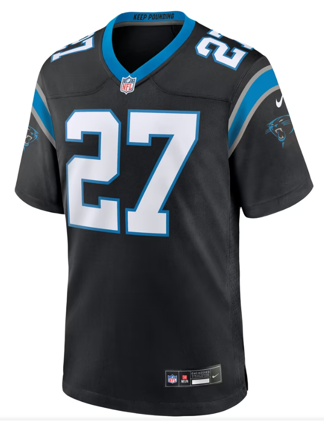Men's Nike Isaiah Simmons Black Carolina Panthers Team Game Jersey