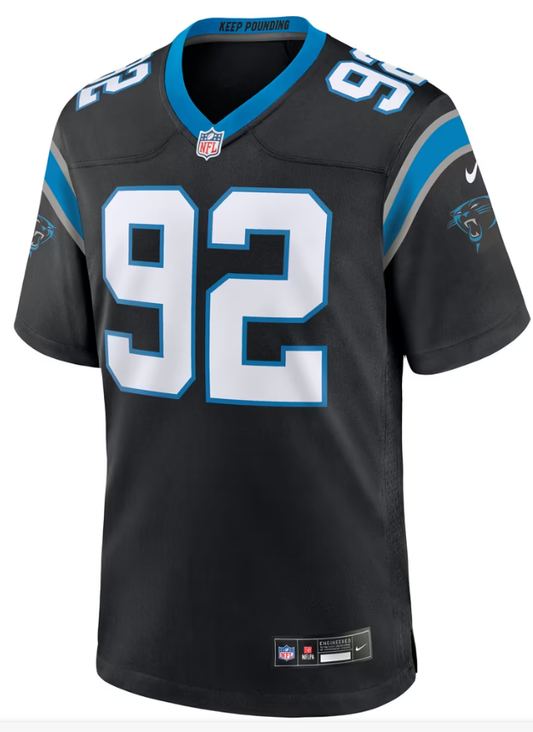Men's Nike Cam Jackson Black Carolina Panthers Team Game Jersey