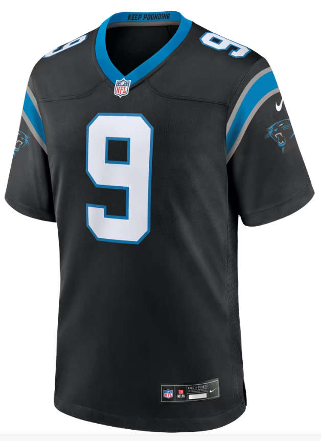 Men's Nike Bryce Young Black Carolina Panthers Team Game Jersey