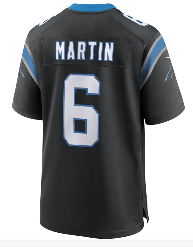 Men's Nike Sam Martin Black Carolina Panthers Team Game Jersey