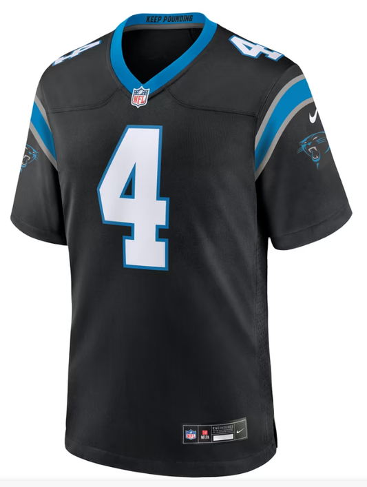 Men's Nike Tetairoa McMillan Black Carolina Panthers Team Game Jersey