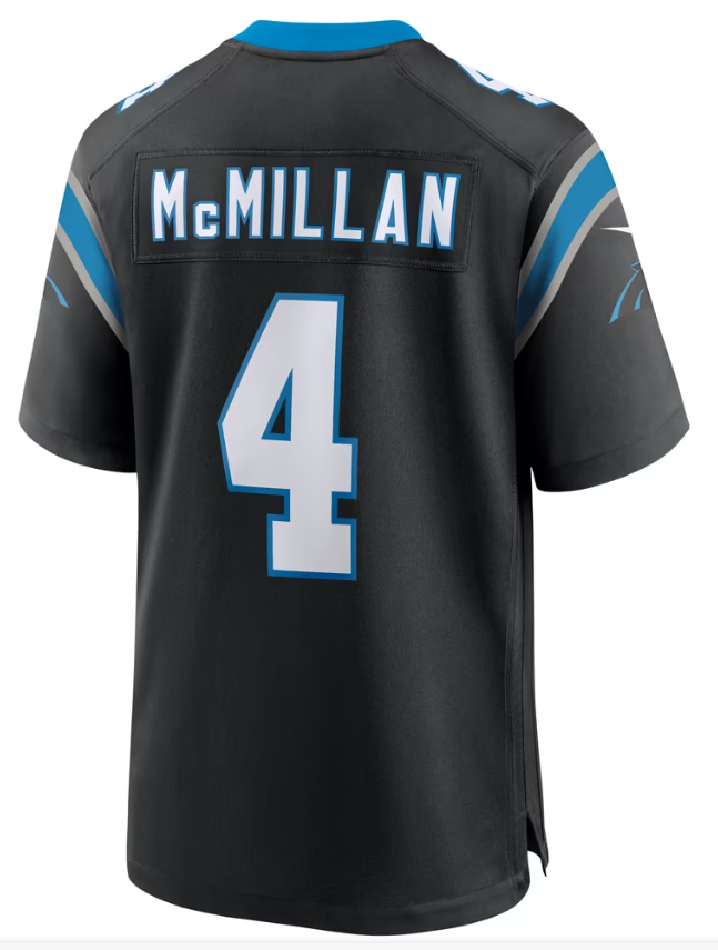 Men's Nike Tetairoa McMillan Black Carolina Panthers Team Game Jersey