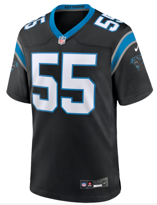 Men's Nike Maema Njongmeta Black Carolina Panthers Team Game Jersey