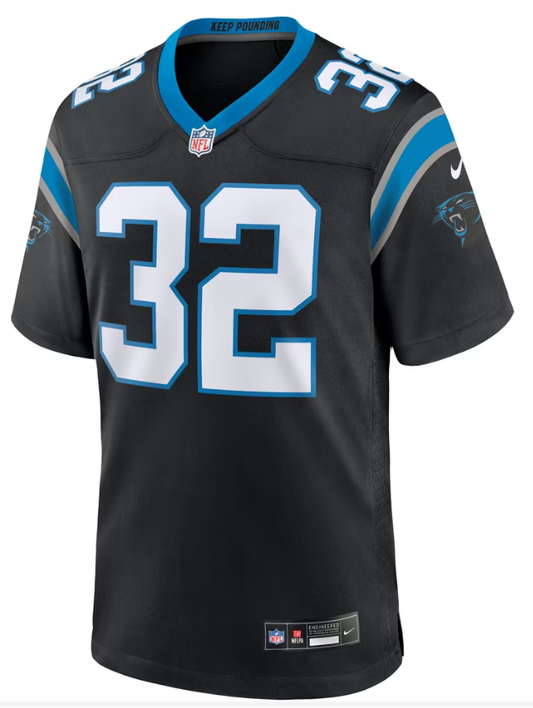 Men's Nike Trevin Wallace Black Carolina Panthers Team Game Jersey