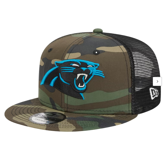 Men's New Era Camo Carolina Panthers Main Trucker 9FIFTY Snapback Hat