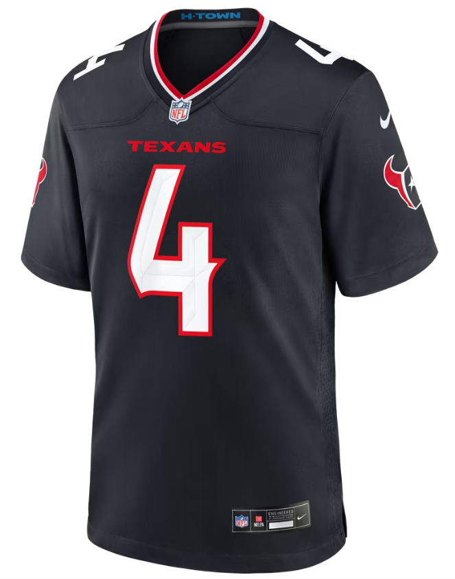 Men's Nike Kamari Lassiter Navy Houston Texans Team Game Jersey