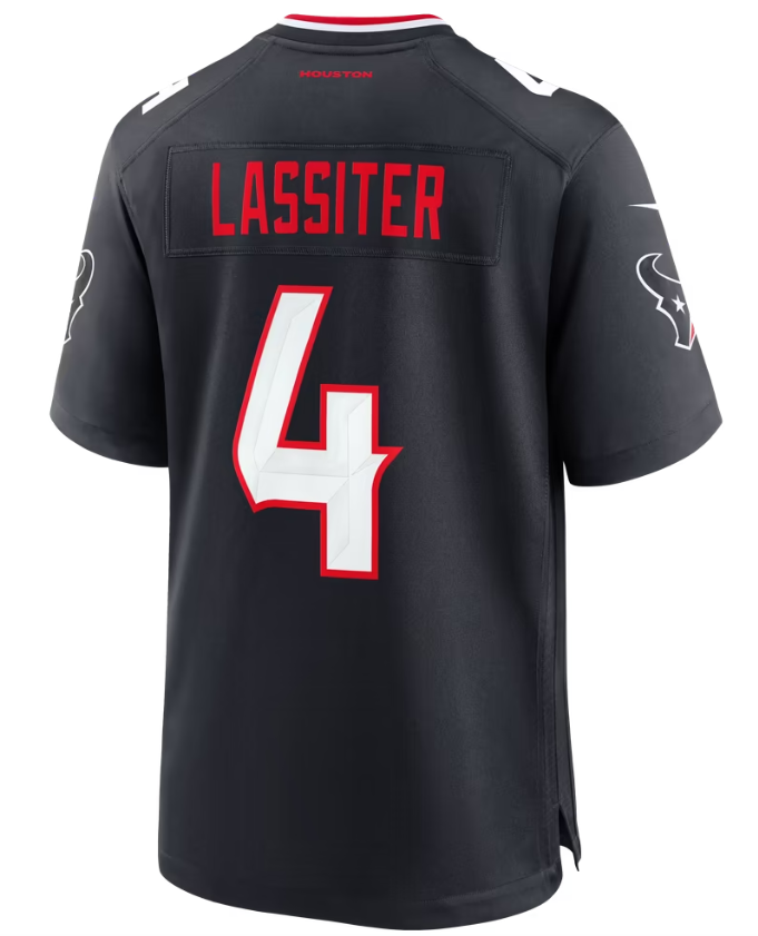 Men's Nike Kamari Lassiter Navy Houston Texans Team Game Jersey