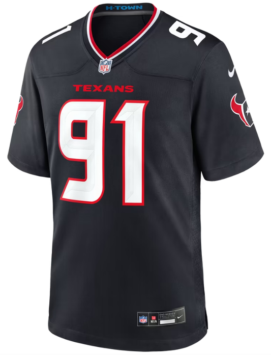 Men's Nike Folorunso Fatukasi Navy Houston Texans Team Game Jersey