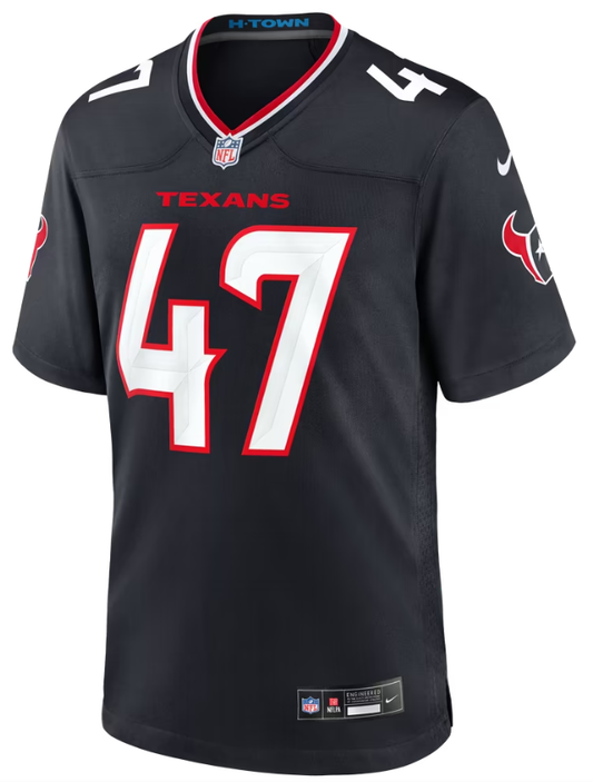 Men's Nike Louis Hansen Navy Houston Texans Team Game Jersey