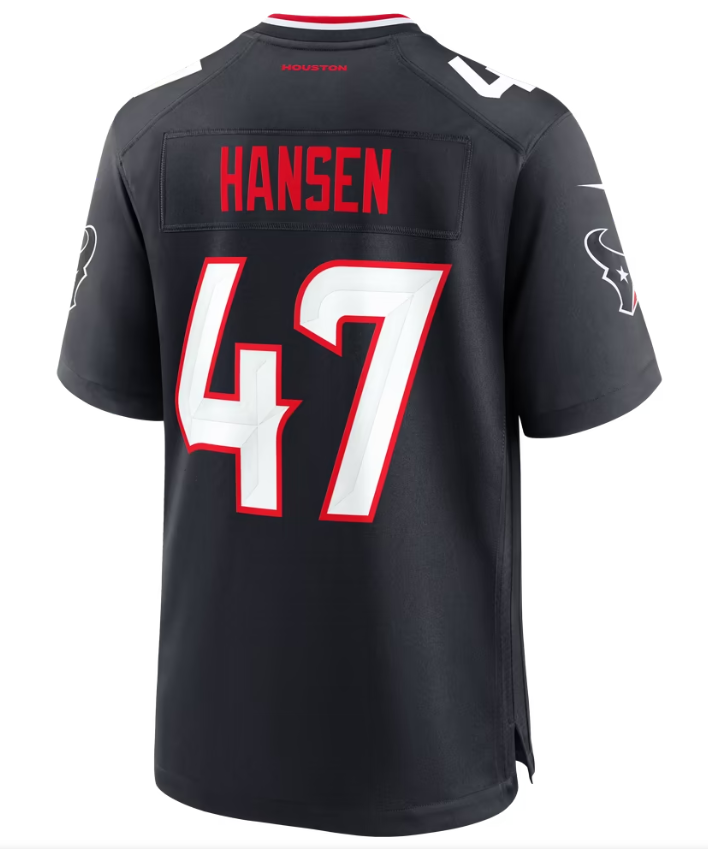 Men's Nike Louis Hansen Navy Houston Texans Team Game Jersey