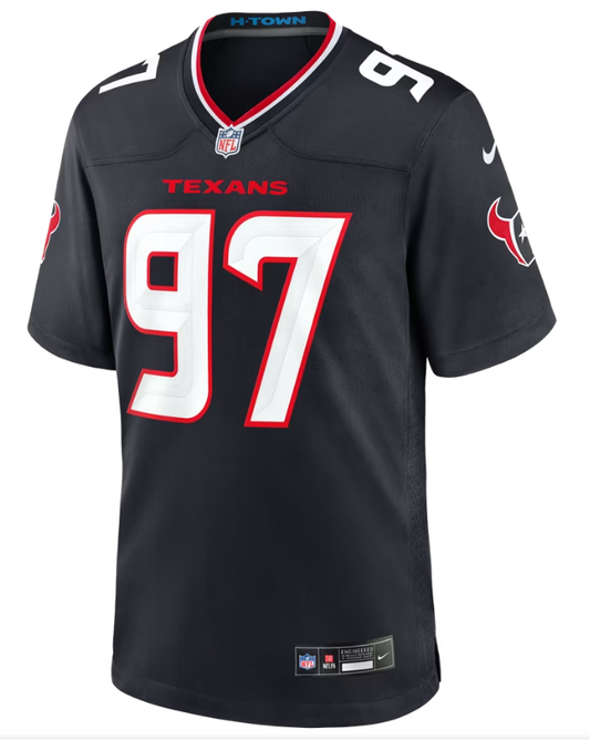 Men's Nike Dominique Robinson Navy Houston Texans Team Game Jersey