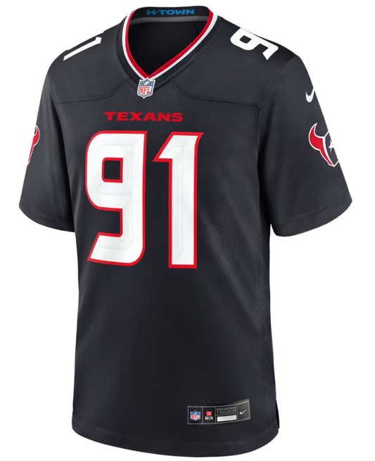 Men's Nike Junior Tafuna Navy Houston Texans Team Game Jersey