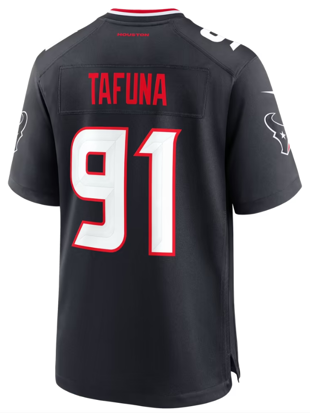 Men's Nike Junior Tafuna Navy Houston Texans Team Game Jersey
