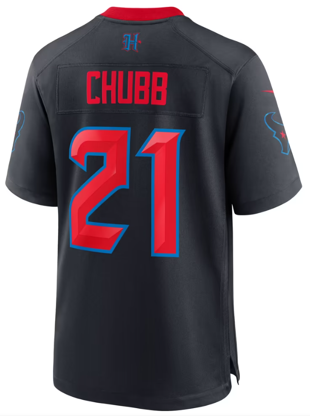 Men's Nike Nick Chubb Navy Houston Texans Alternate 2 Game Jersey