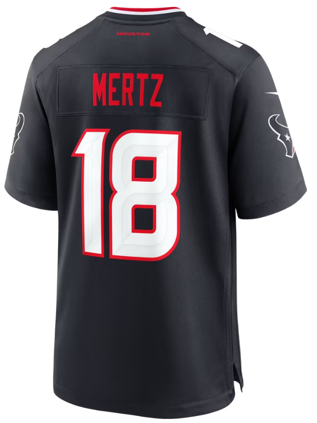 Men's Nike Graham Mertz Navy Houston Texans Team Game Jersey