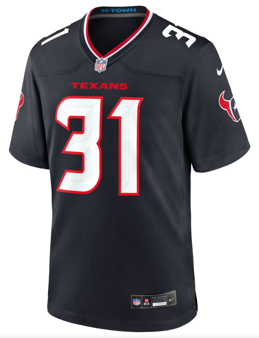 Men's Nike Deuce Vaughn Navy Houston Texans Team Game Jersey