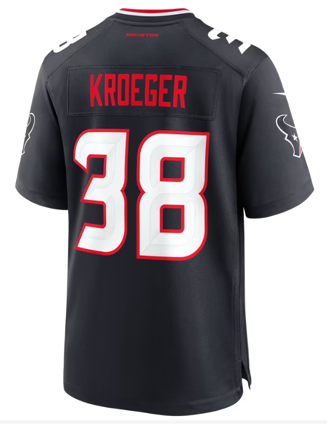 Men's Nike Kai Kroeger Navy Houston Texans Team Game Jersey