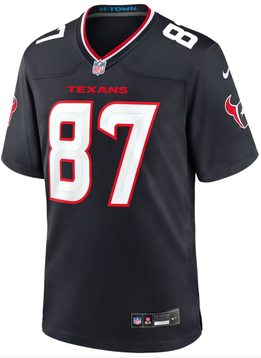 Men's Nike Foster Moreau Navy Houston Texans Team Game Jersey