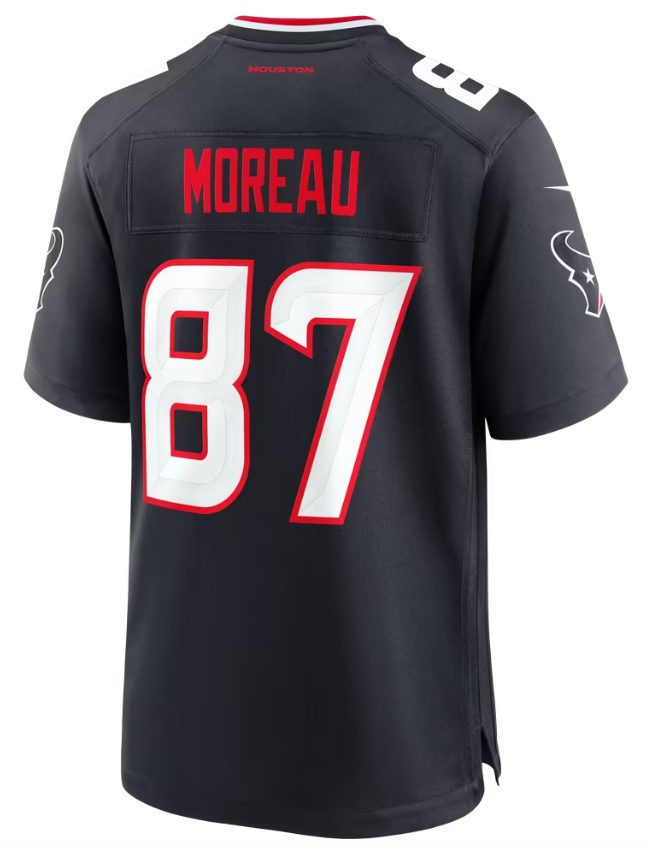 Men's Nike Foster Moreau Navy Houston Texans Team Game Jersey