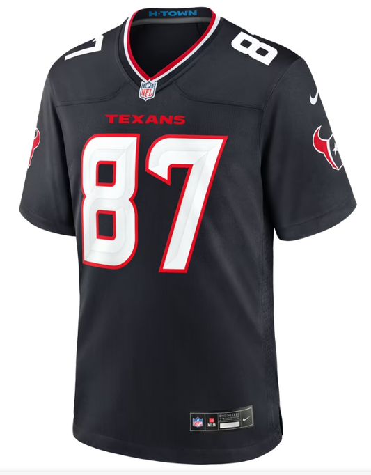 Men's Nike Cade Stover Navy Houston Texans Game Jersey