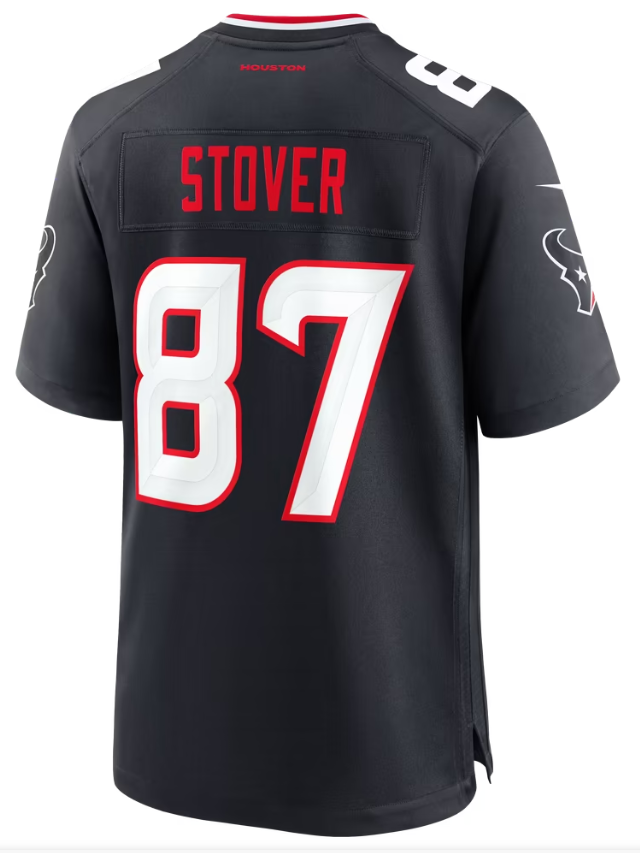 Men's Nike Cade Stover Navy Houston Texans Game Jersey