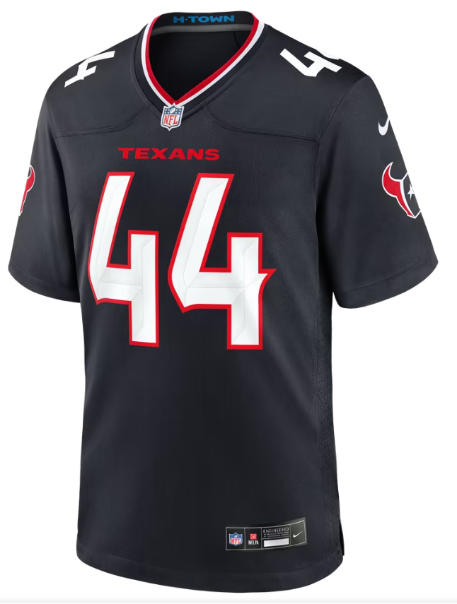 Men's Nike British Brooks Navy Houston Texans Team Game Jersey