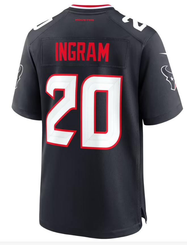 Men's Nike Ja'Marcus Ingram Navy Houston Texans Team Game Jersey