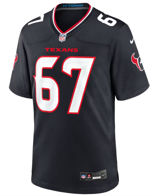 Men's Nike Max Pircher Navy Houston Texans Team Game Jersey