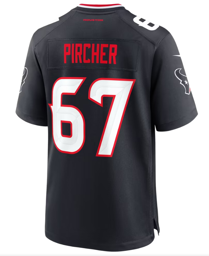 Men's Nike Max Pircher Navy Houston Texans Team Game Jersey
