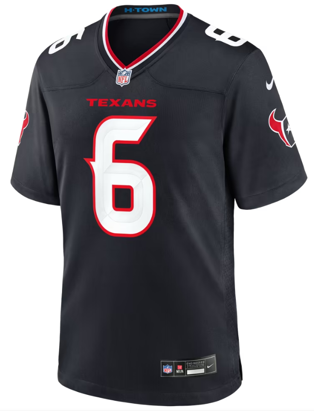 Men's Nike Reed Blankenship Navy Houston Texans Team Game Jersey