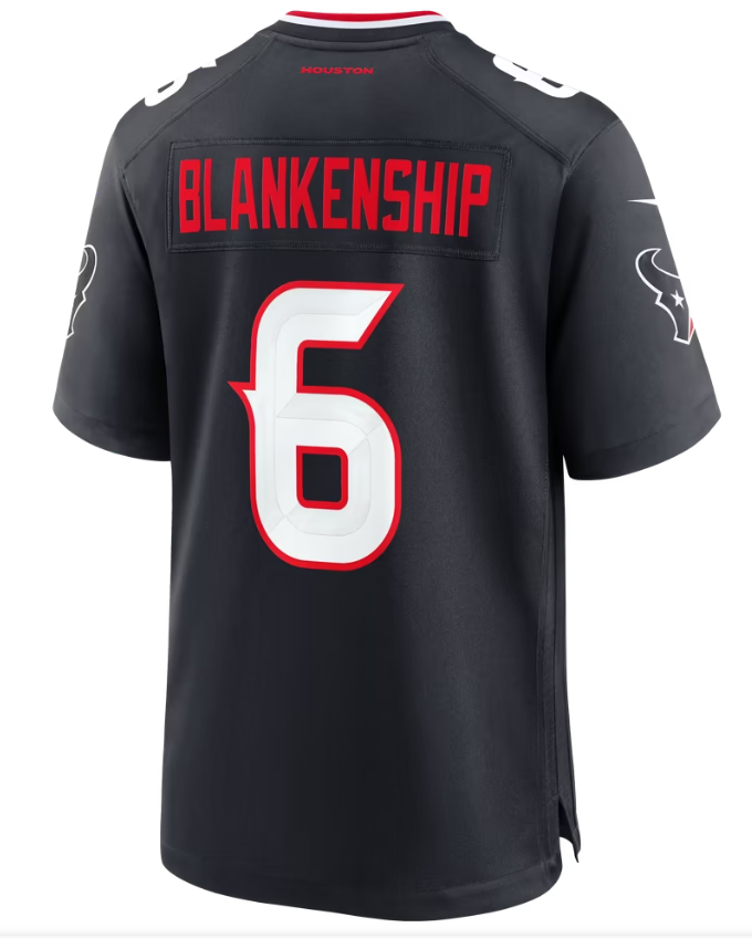 Men's Nike Reed Blankenship Navy Houston Texans Team Game Jersey