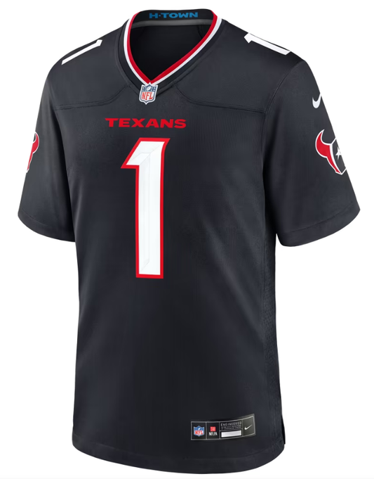 Men's Nike Navy Houston Texans #1 Dad Game Jersey