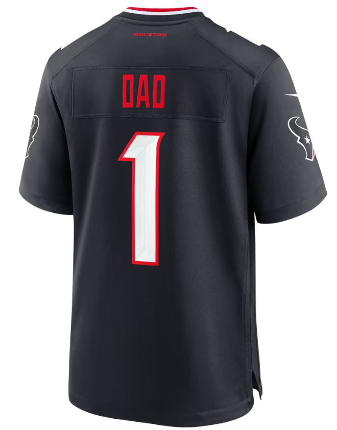 Men's Nike Navy Houston Texans #1 Dad Game Jersey