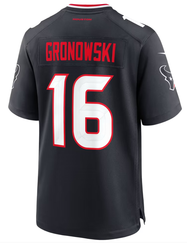 Men's Nike Mark Gronowski Navy Houston Texans Team Game Jersey