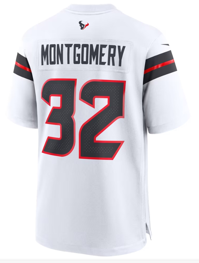 Men's Nike David Montgomery White Houston Texans Game Jersey
