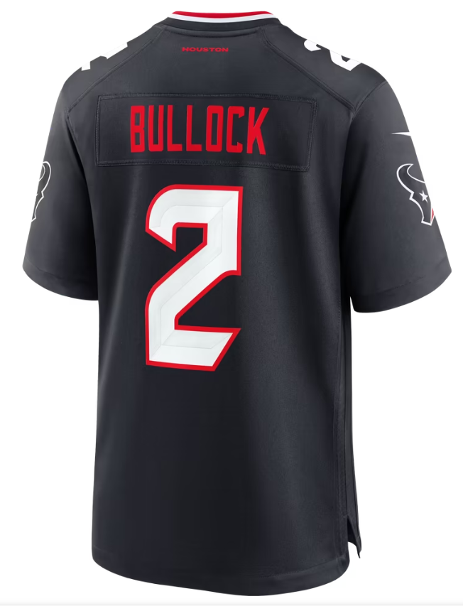 Men's Nike Calen Bullock Navy Houston Texans Team Game Jersey