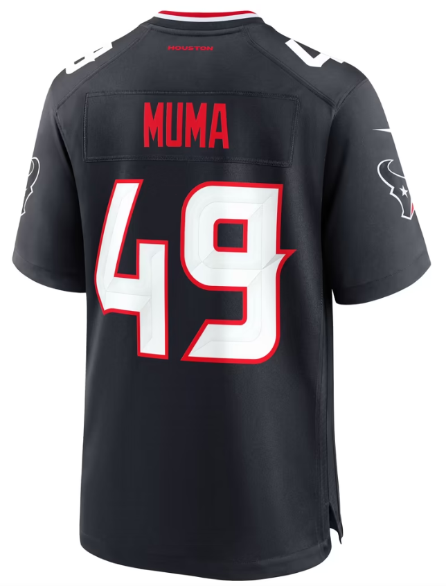 Men's Nike Chad Muma Navy Houston Texans Team Game Jersey