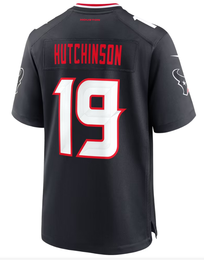 Men's Nike Xavier Hutchinson Navy Houston Texans Team Game Jersey