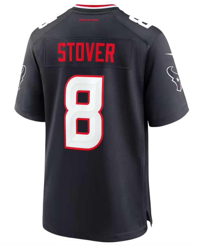 Men's Nike Cade Stover Navy Houston Texans Team Game Jersey