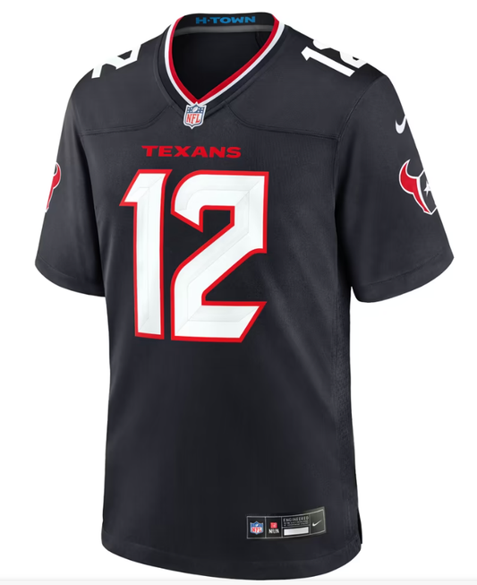 Men's Nike Nico Collins Navy Houston Texans Game Jersey