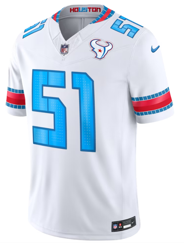 Men's Nike Will Anderson Jr. White Houston Texans 2026 Rivalries Collection Stitched Limited Jersey