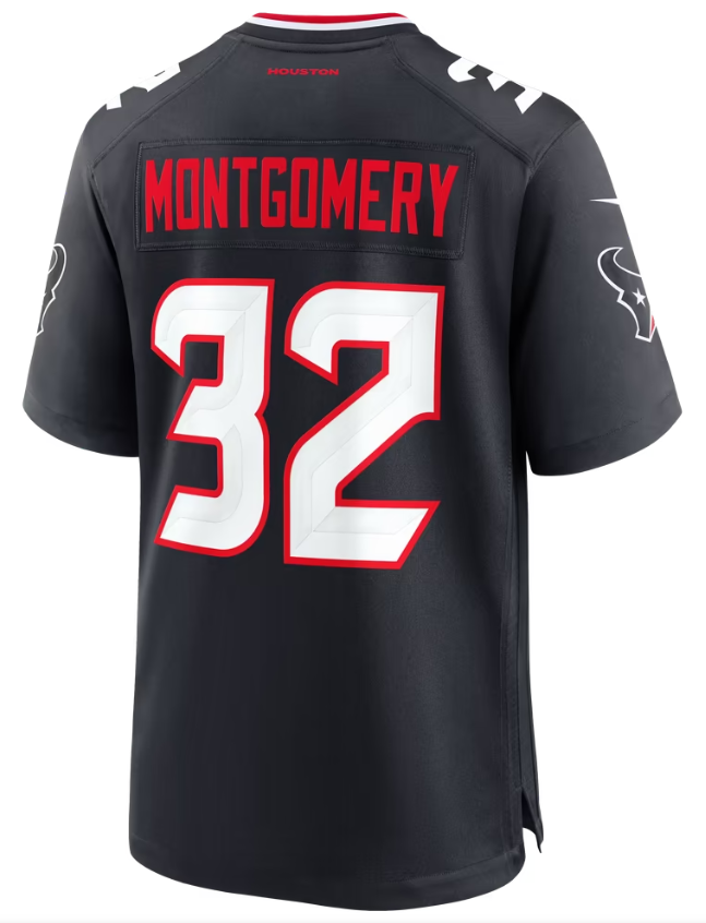 Men's Nike David Montgomery Navy Houston Texans Game Jersey