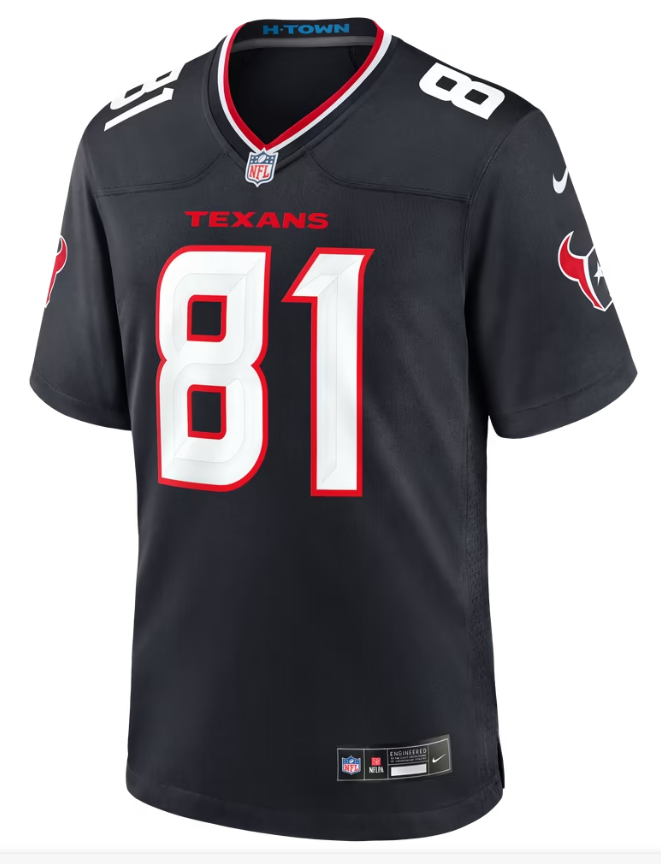 Men's Nike Jayden Higgins Navy Houston Texans Game Jersey